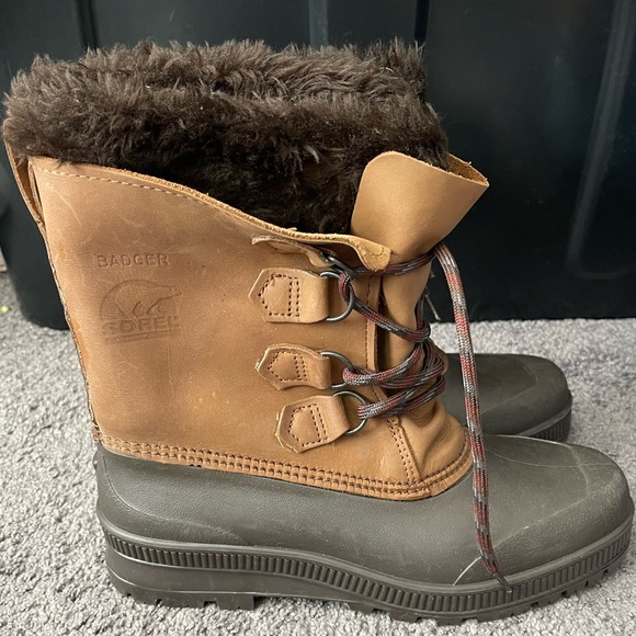 Sorel Badger women's winter boots snow size 10 brown tan - Picture 1 of 6